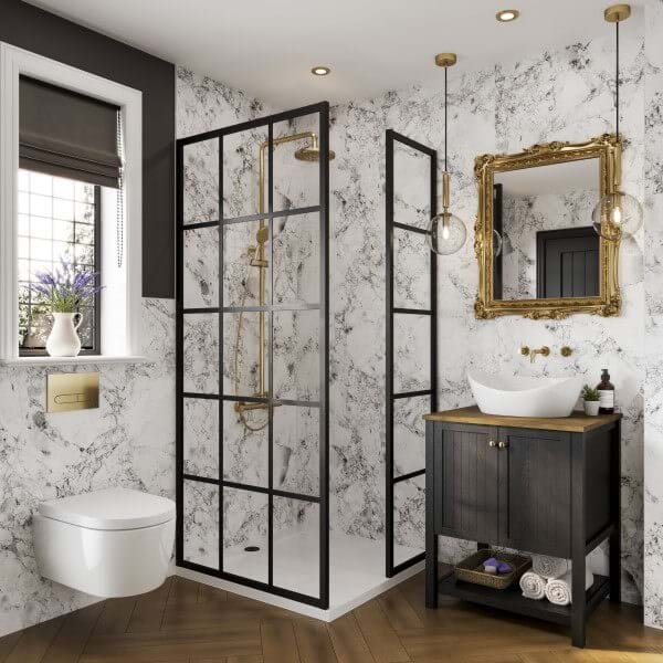 Bianca Luna marble effect wall panel by Multipanel
