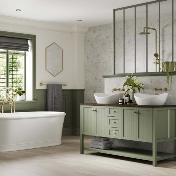 White Terrazzo Badezimmer-Wandpaneele