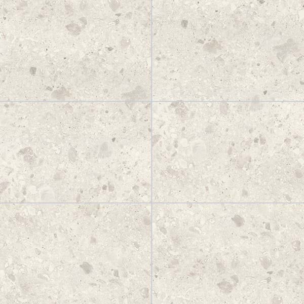 White Terrazzo Paneele in Fliesenoptik