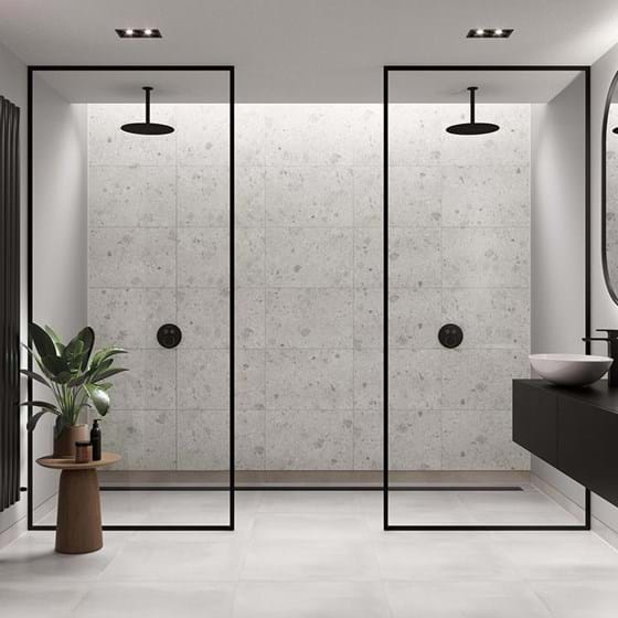 White Terazzo Dove Pairing Tile Collection