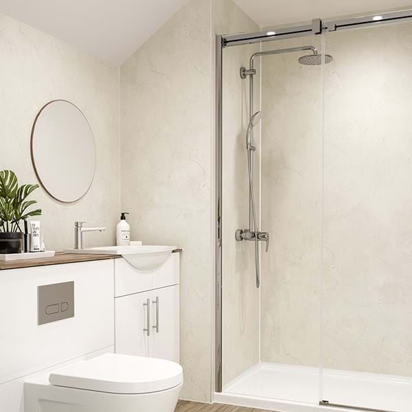 Marfil Cream bathroom wall panels by Multipanel