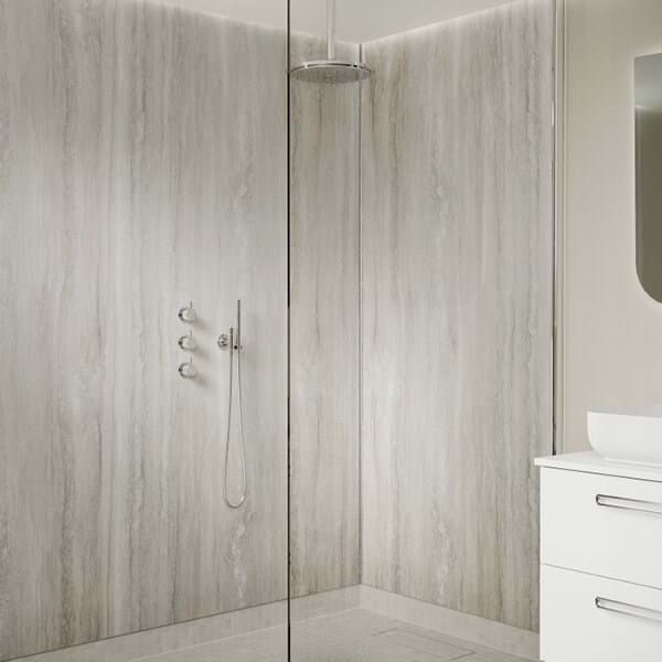 Jupiter Silver bathroom wall panels by Multipanel